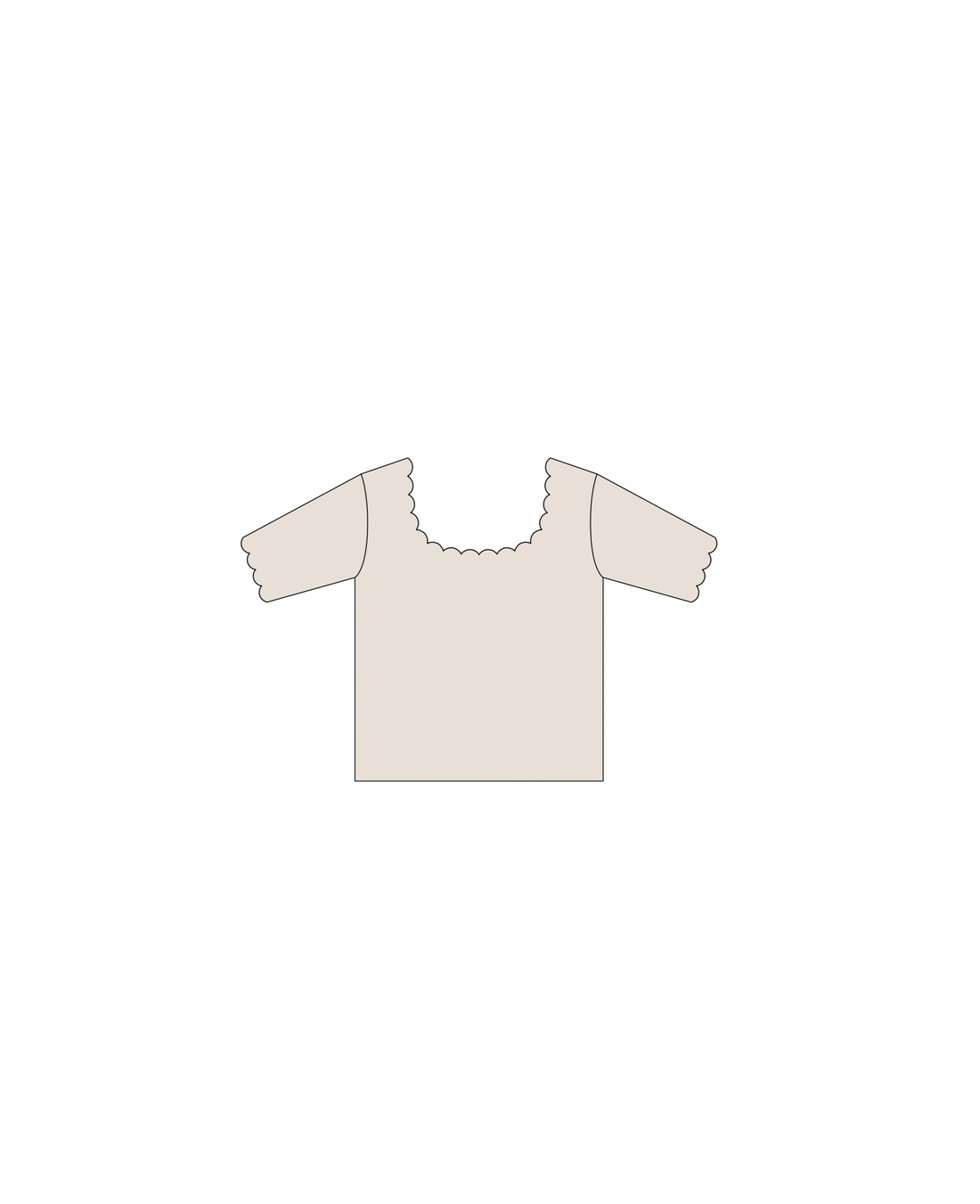Rylee + Cru Teen Scallop Tee - Natural
