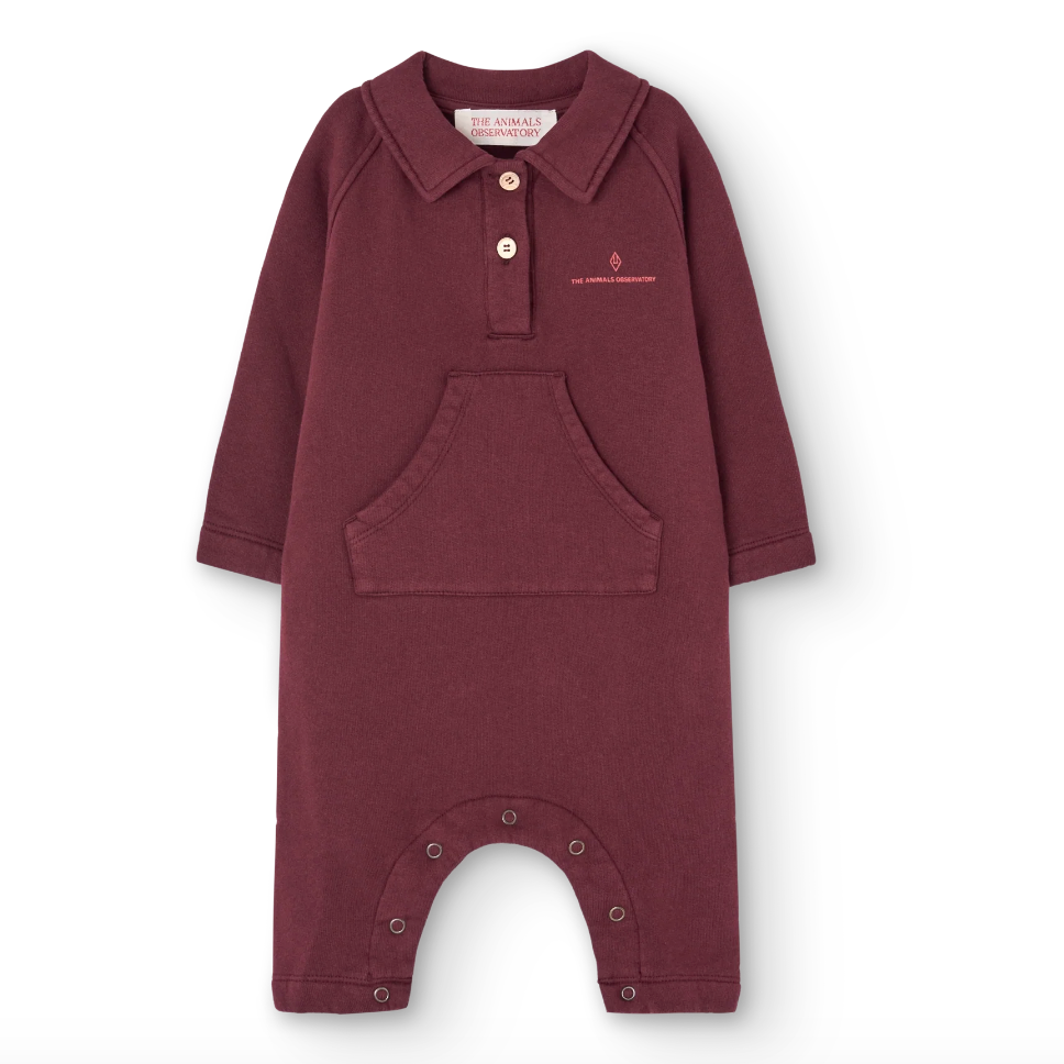 The Animals Observatory Rat Baby Jumpsuit - Garnet