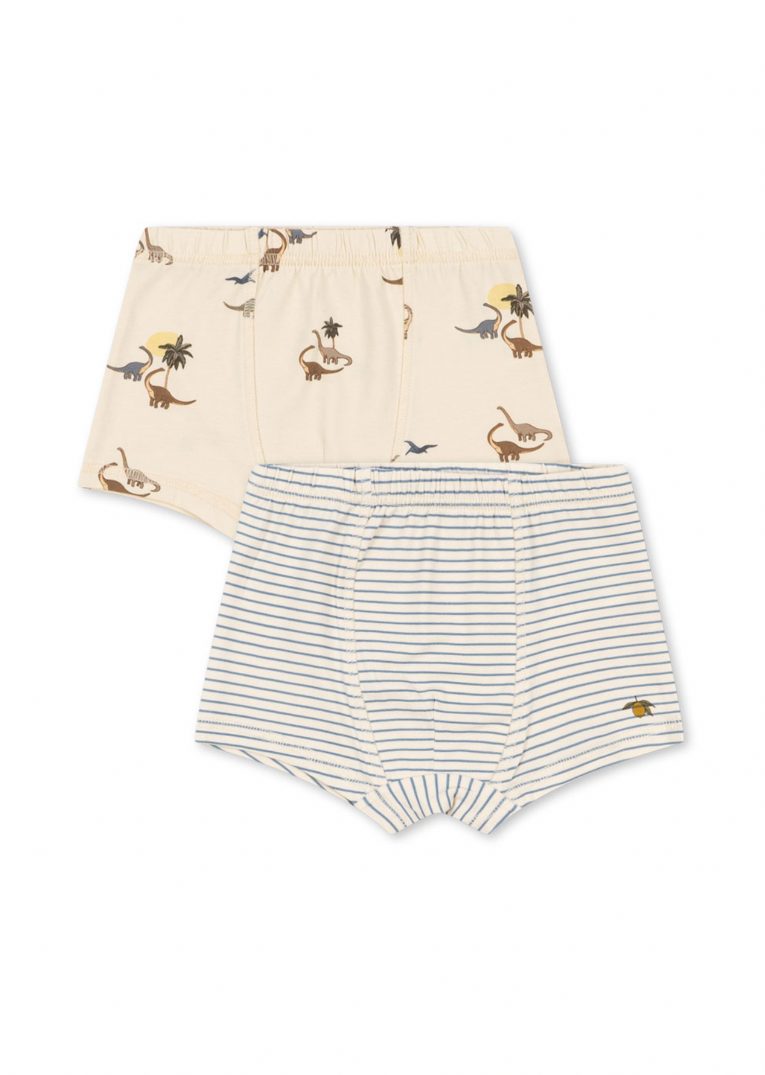 Konges Sløjd Basic 2 Pack Boy Boxers Gots - Kubi/Stripe Blue