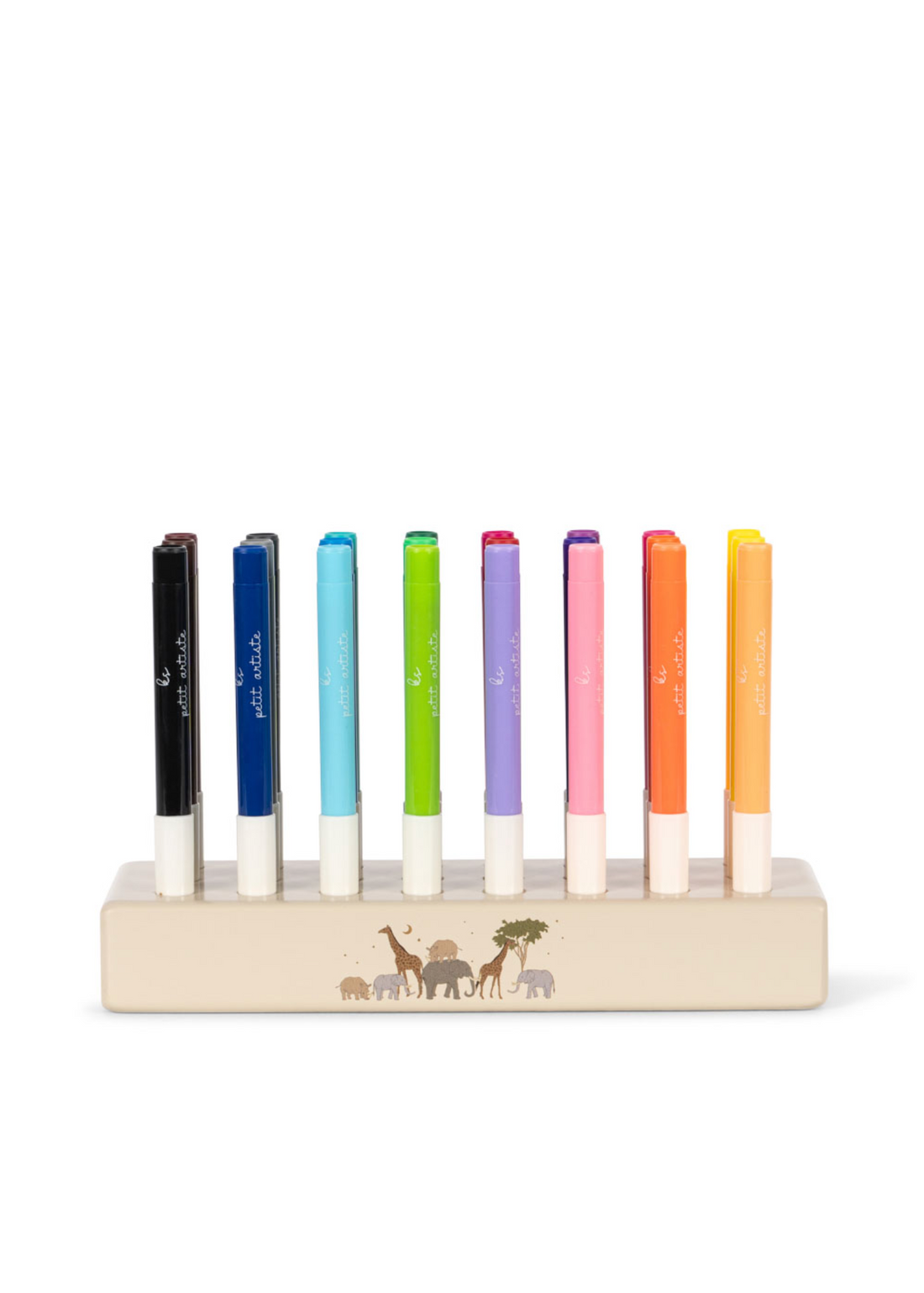 Konges Sløjd Markers In Wooden Block 24 Pcs Fsc - Safari