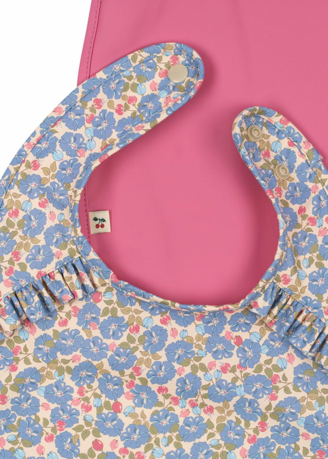 Konges Sløjd 2 Pack Dinner Bib With Frill - Fleur Rosier/Chateau Rose