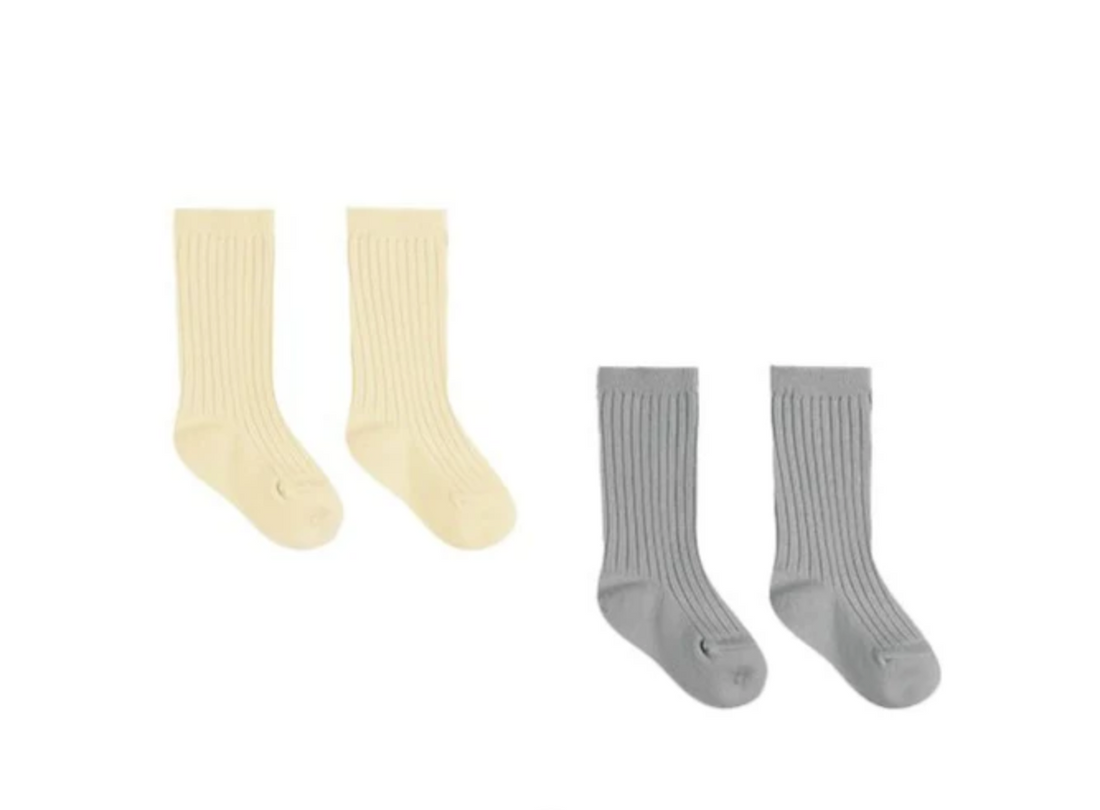 Quincy Mae Sock Set - Sky, Yellow