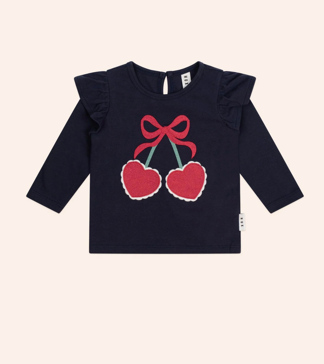 Huxbaby Cherry Pie Frill Top - Indigo