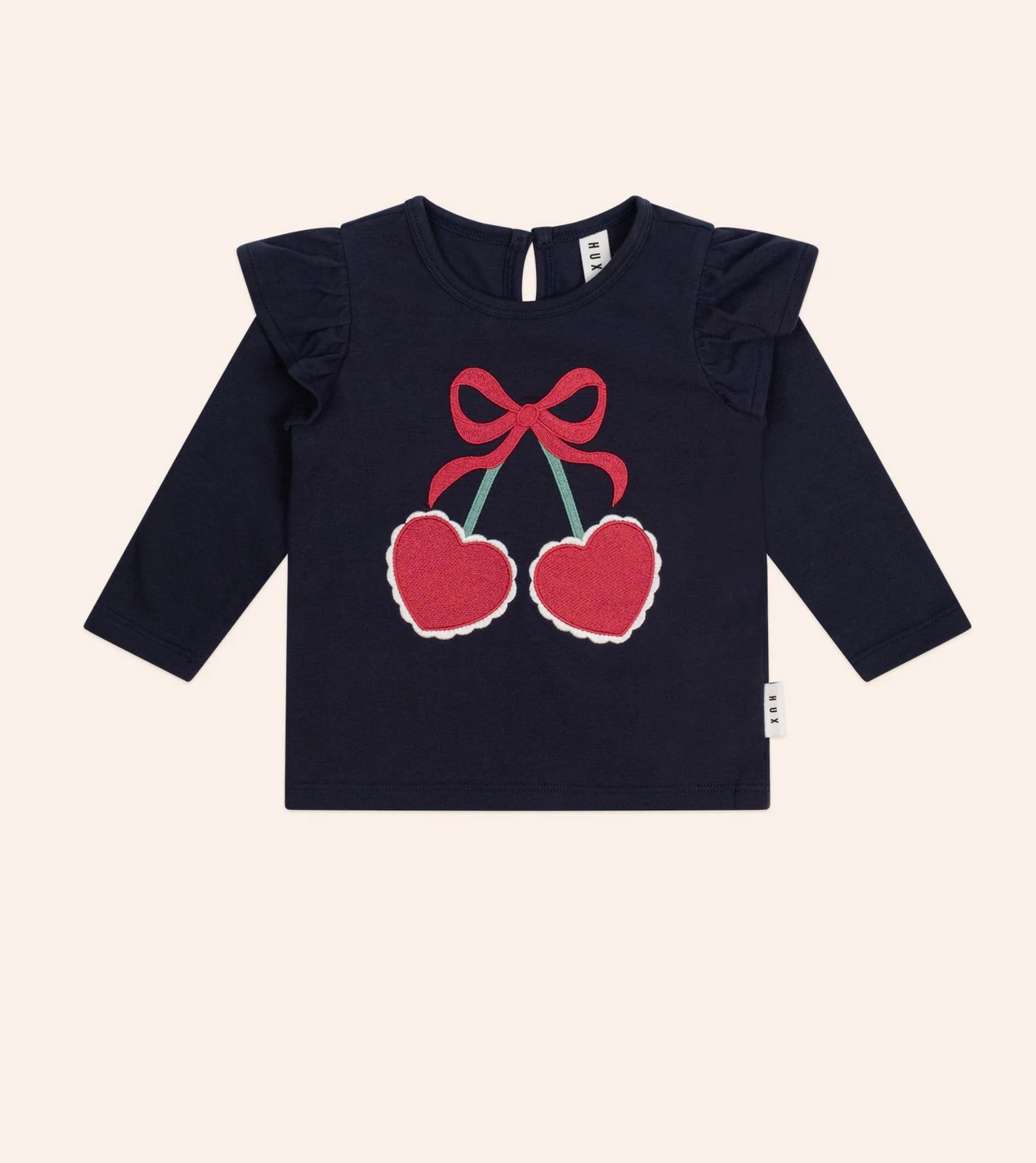 Huxbaby Cherry Pie Frill Top - Indigo