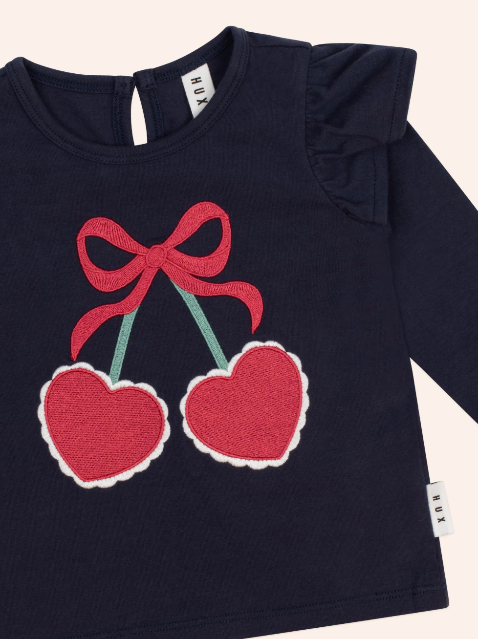Huxbaby Cherry Pie Frill Top - Indigo