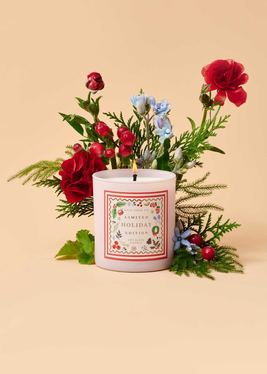 Rifle Paper Co.  Holiday 9oz Glass Candle - Holly Jolly Nutcracker
