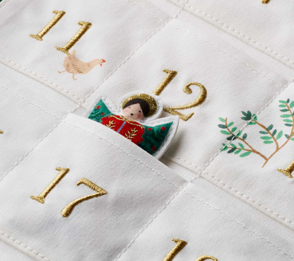 Rifle Paper Co. Nativity Embroidered Hanging Advent Calendar