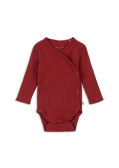 Konges Sløjd Minnie Newborn Body GOTS - Red Dahlia