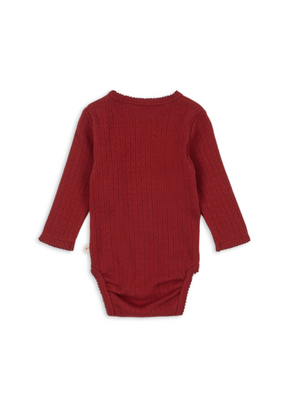 Konges Sløjd Minnie Newborn Body GOTS - Red Dahlia