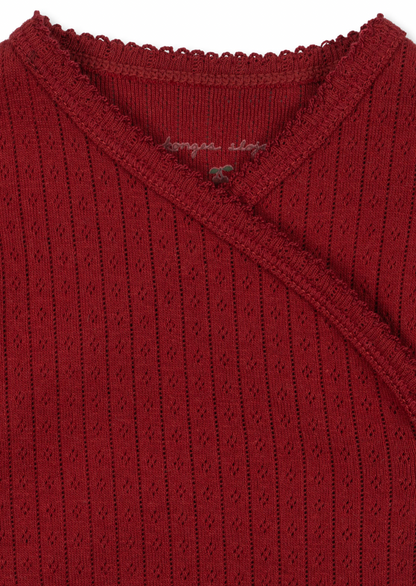 Konges Sløjd Minnie Newborn Body GOTS - Red Dahlia