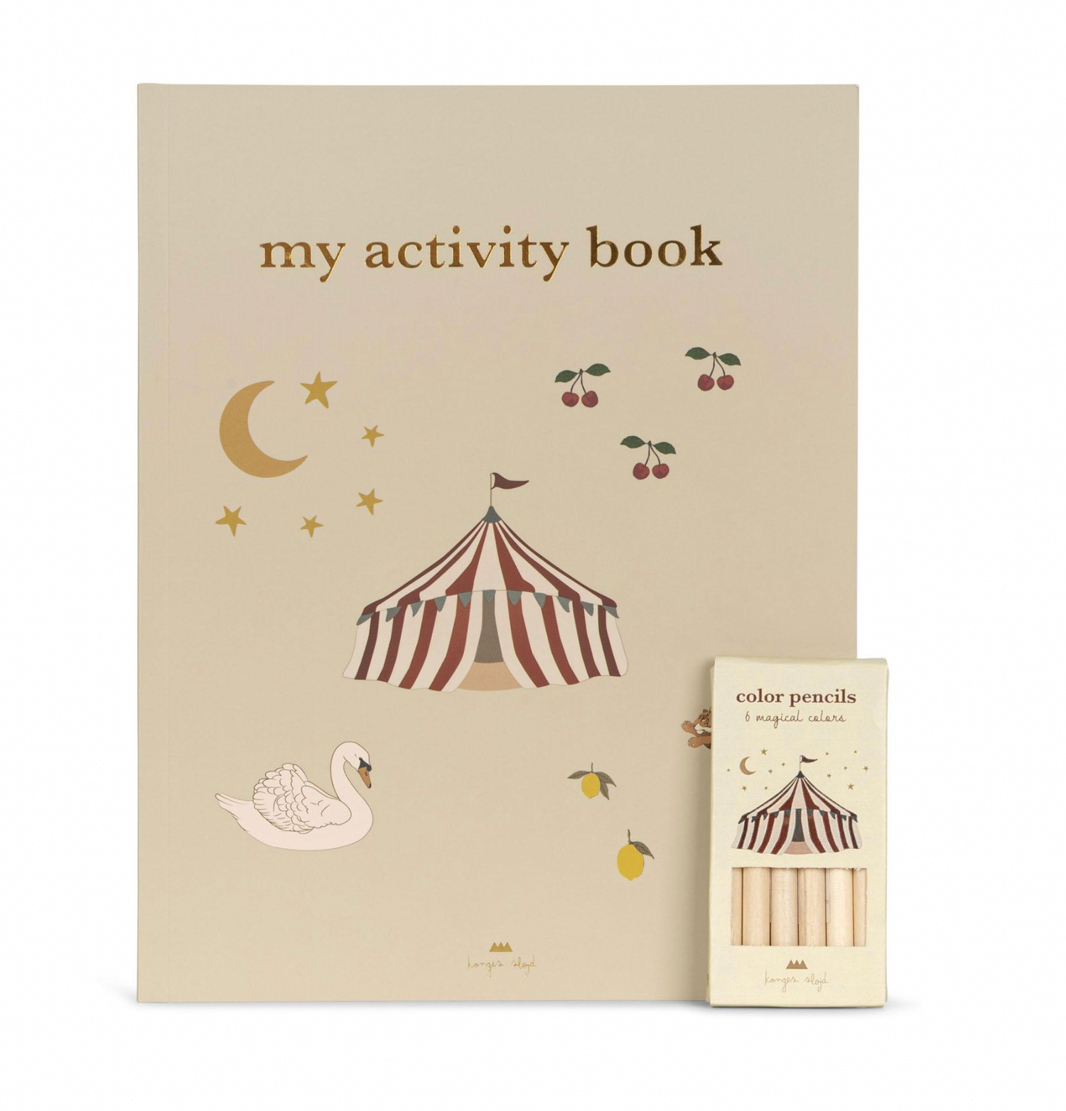 Konges Sløjd Activity Book With Color Pencil - Off White