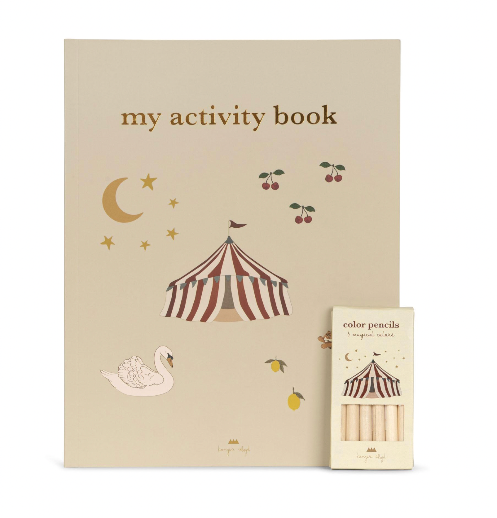 Konges Sløjd Activity Book With Color Pencil - Off White