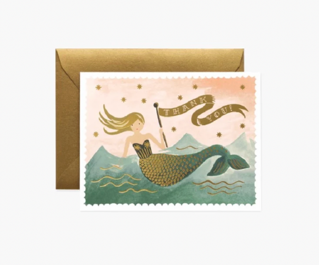 Rifle Paper Co. Mermaid Thank You Card
