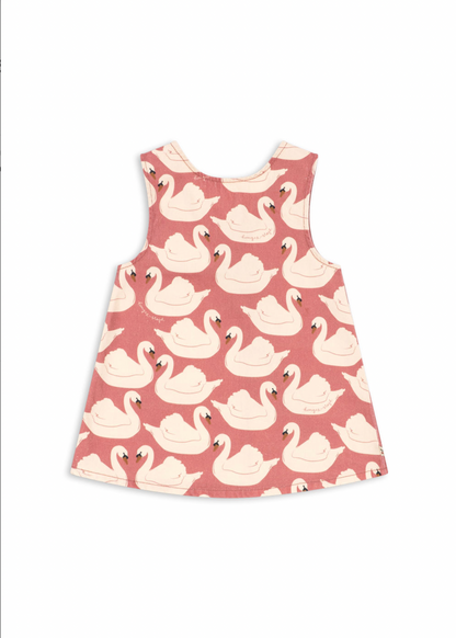 Konges Sløjd Magot Bow Dress Gots - Swan Rose