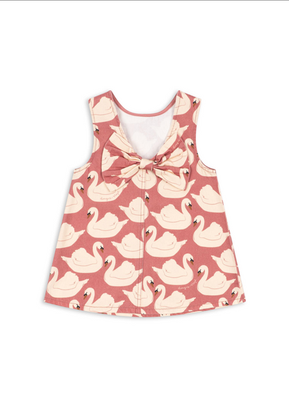 Konges Sløjd Magot Bow Dress Gots - Swan Rose