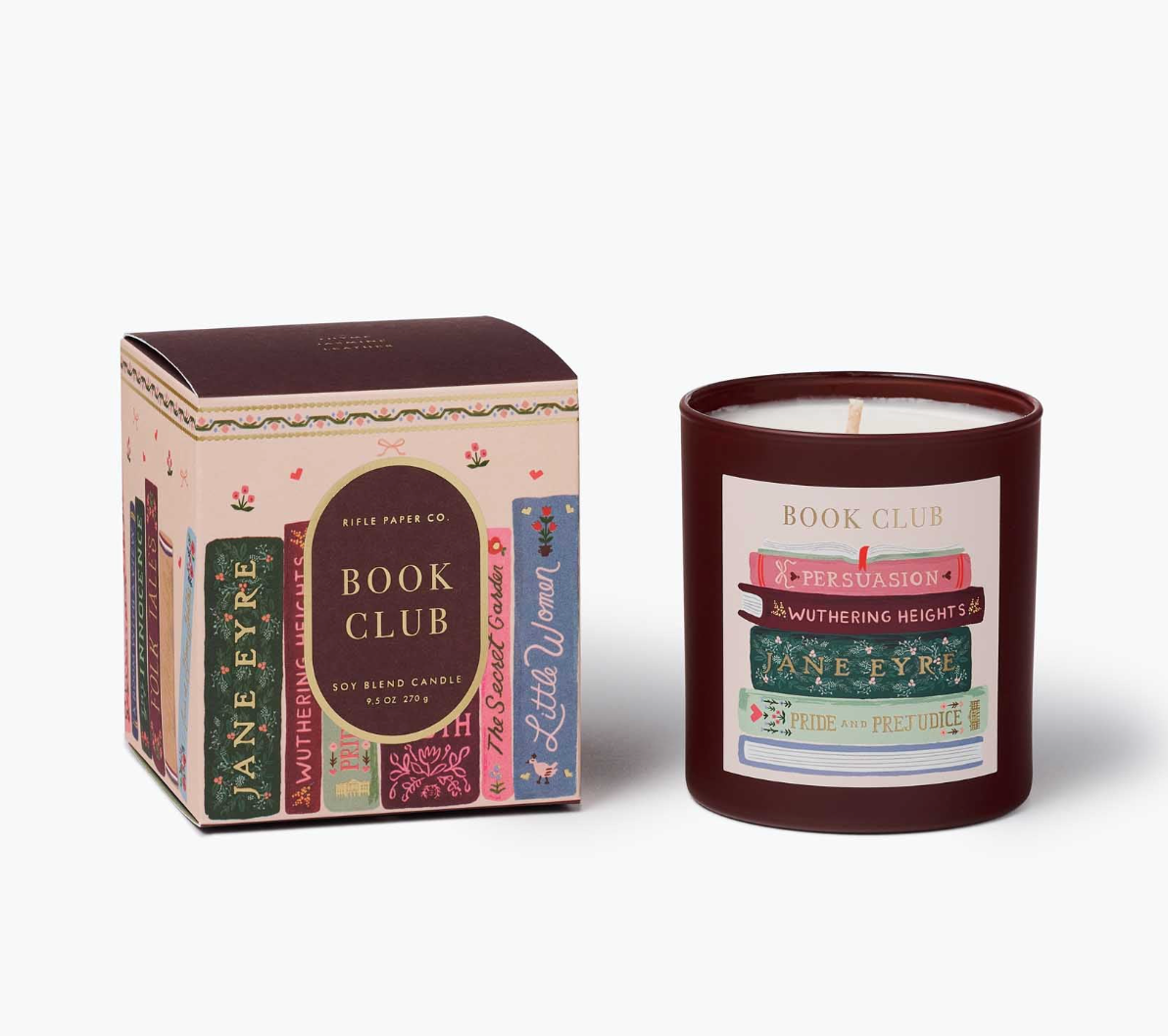 Rifle Paper Co. 9.5 oz Glass Candle - Ladies Night Book Club