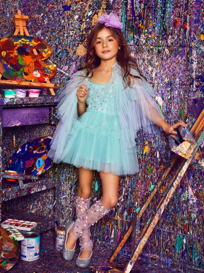 Tutu Du Monde Mixed Media Tutu Dress - Teal Gloss