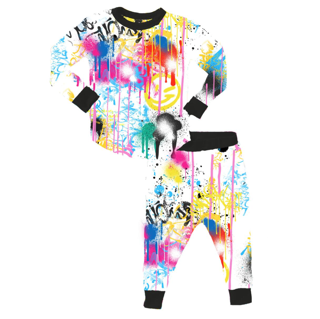 Rowdy Sprout Graffiti Bamboo Thermal Pijama Set