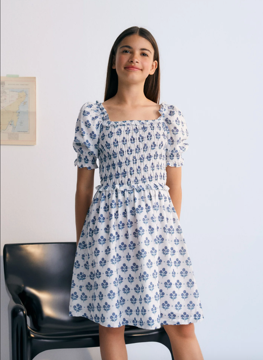 The New Society Eleni Dress - Hyacinth Print