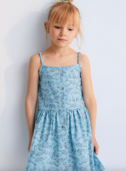 The New Society Lo Dress - Seahorses Print