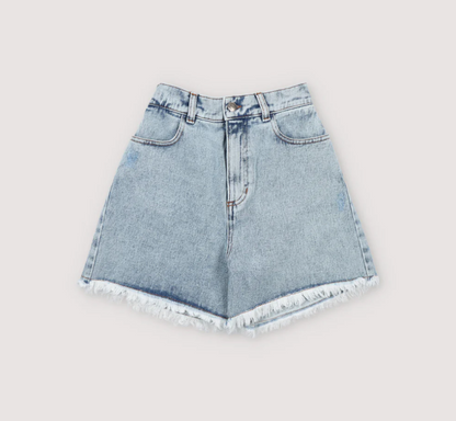 The New Society Chios Teen Bermuda - Bleach Denim