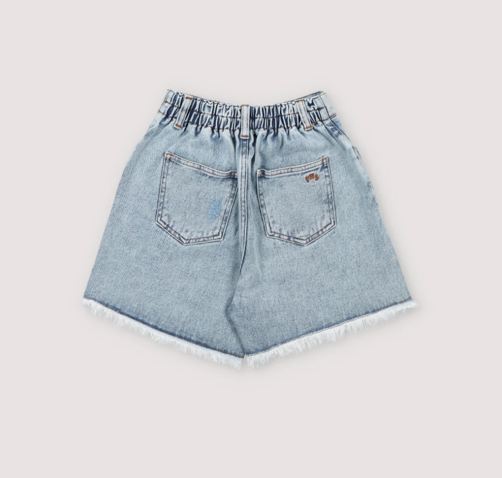 The New Society Chios Teen Bermuda - Bleach Denim