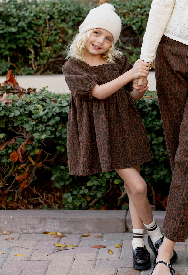 Rylee + Cru Gretta Babydoll Dress - Leopard