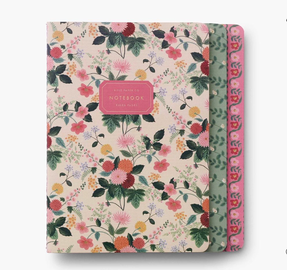 Rifle Paper Co. Assorted Set of 3 Dahlia Notebooks