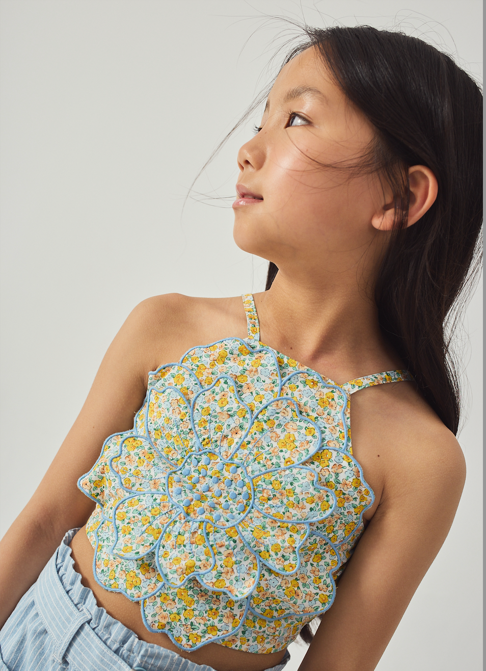 Gingersnaps Eloise Halter Top With Large Flower  - Multicolor