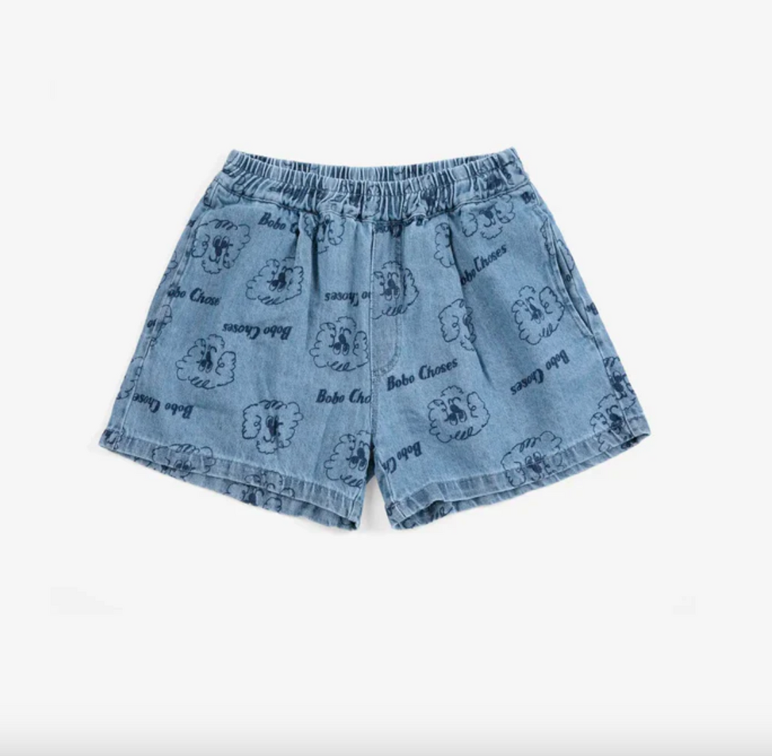 Bobo Choses Pickles The Dog All Over Denim Short -  Prussian Blue