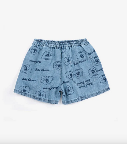 Bobo Choses Pickles The Dog All Over Denim Short -  Prussian Blue
