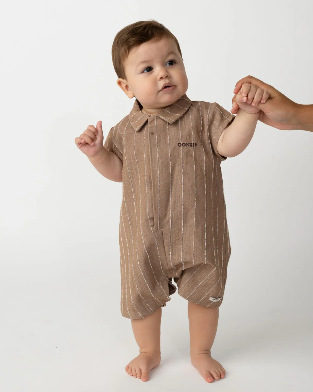 Donsje Kajani Playsuit - Milk Chocolate Striped
