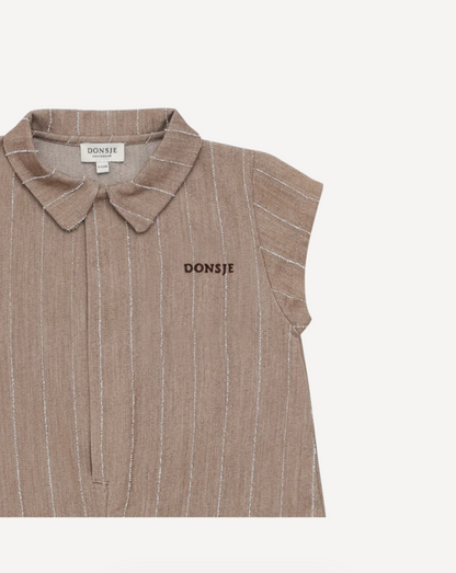 Donsje Kajani Playsuit - Milk Chocolate Striped