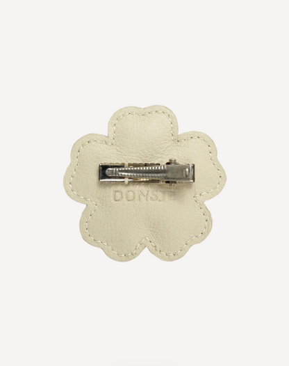 Donsje Zaza Fields Hairclip - White Buttercup / Cream Leather