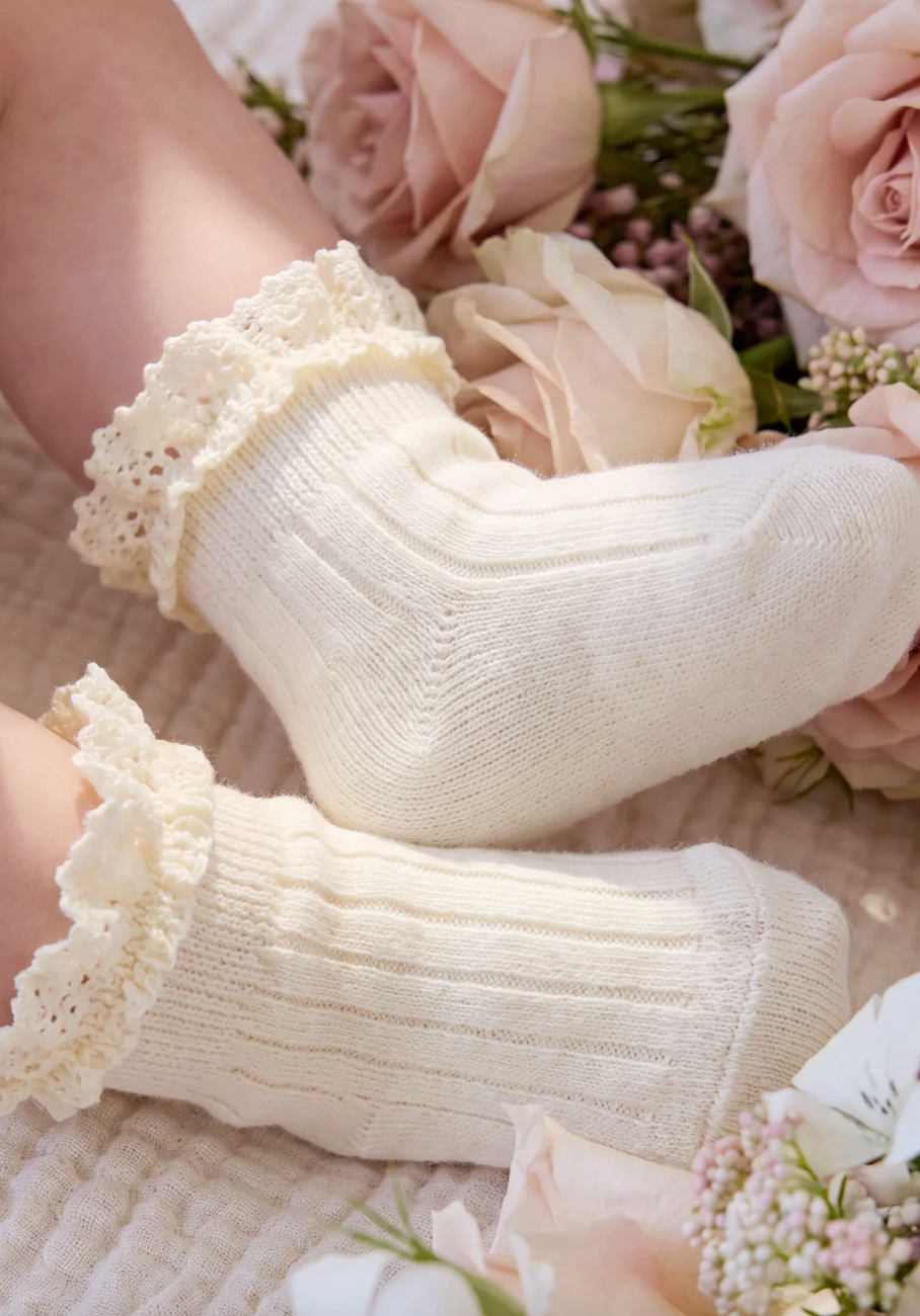 Jamie Kay Emily Ankle Sock - Parchment