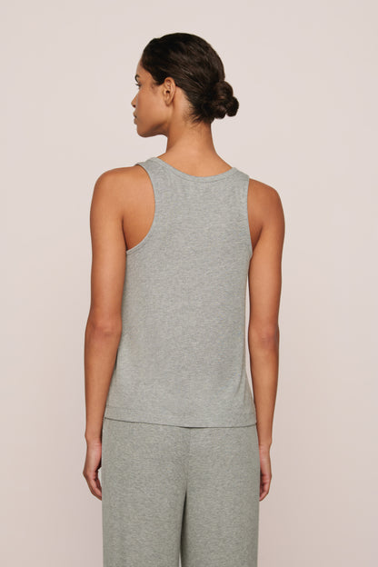 Eberjey Dream Rib Vneck Tank - Heather Grey