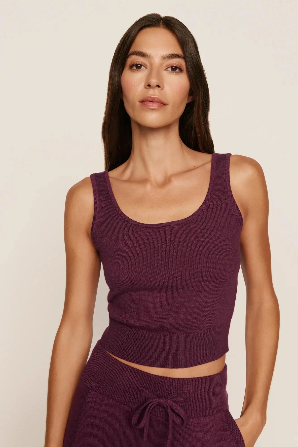 Eberjey Recycled Sweater Cropped Tank - Wildberry