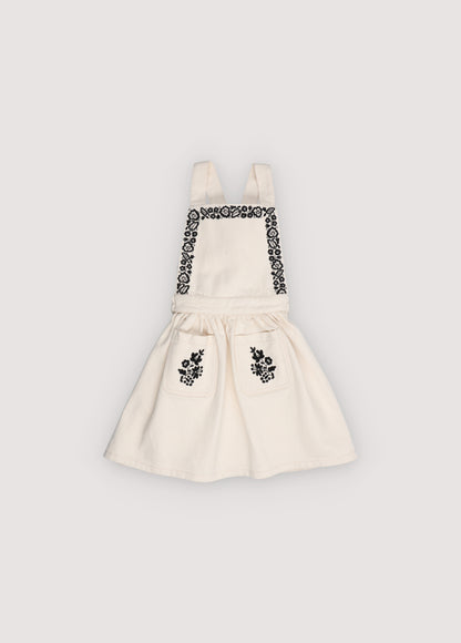 The New Society Tamara Pinafore Dress - Moonlight White