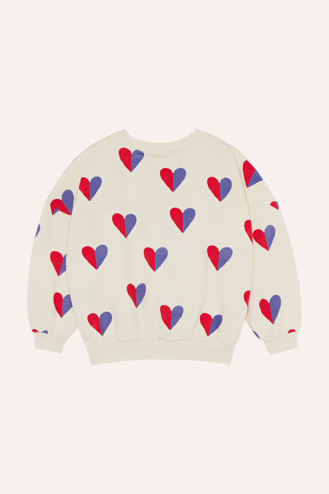 The Campamento Bicolor Hearts Sweatshirt - Ecru