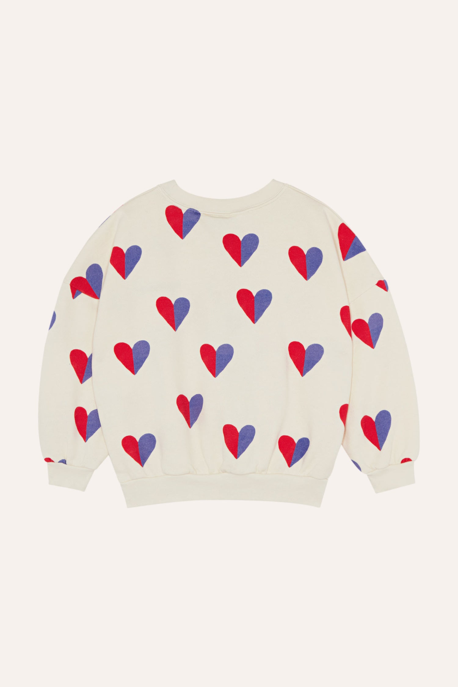 The Campamento Bicolor Hearts Sweatshirt - Ecru
