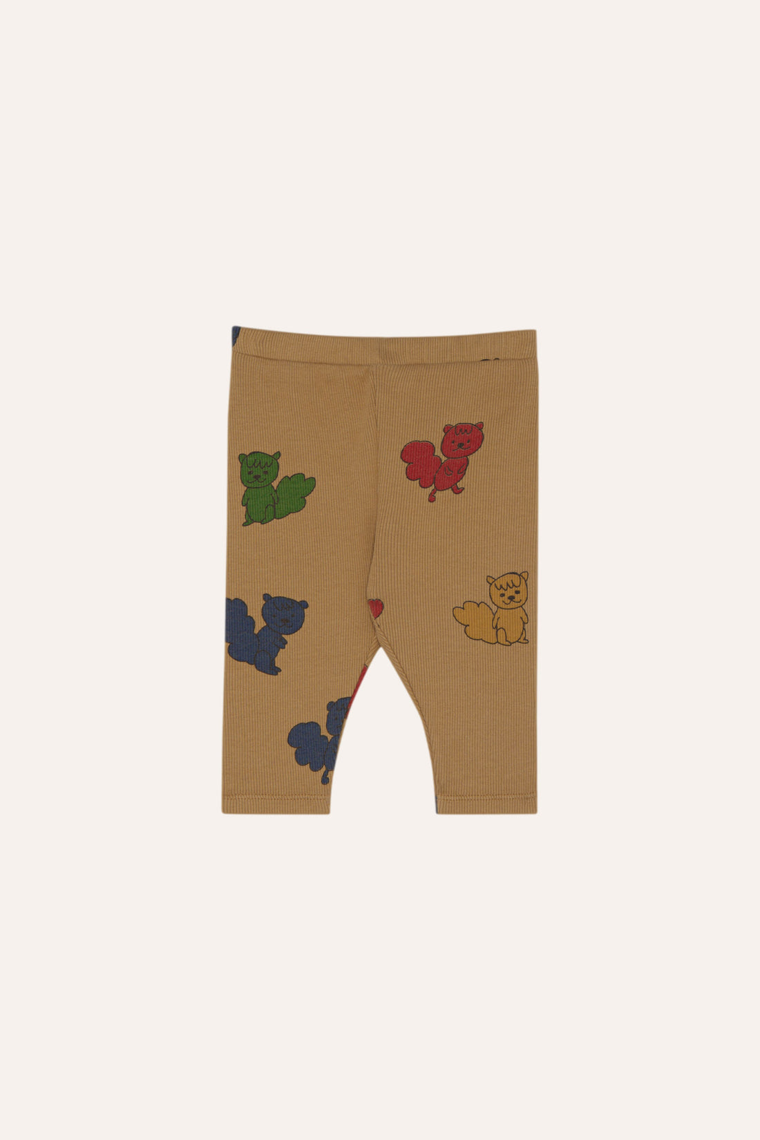 The Campamento Multicolor Squirrels Baby Leggings - Camel