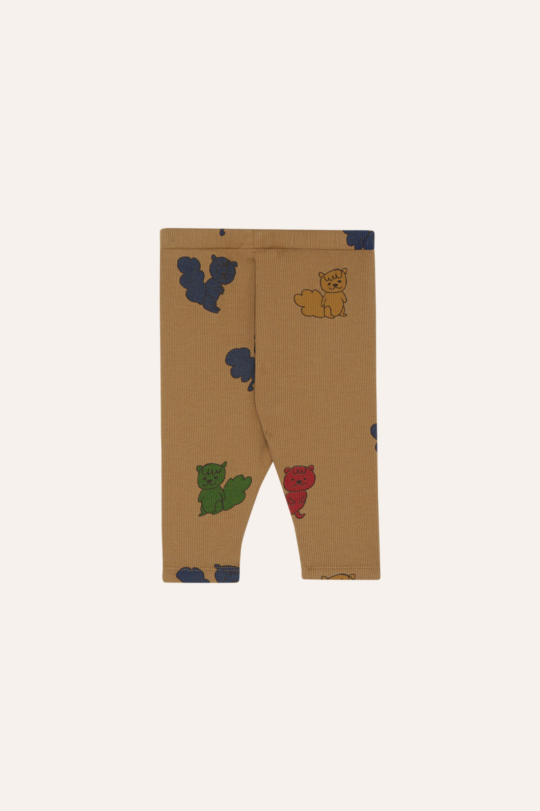 The Campamento Multicolor Squirrels Baby Leggings - Camel