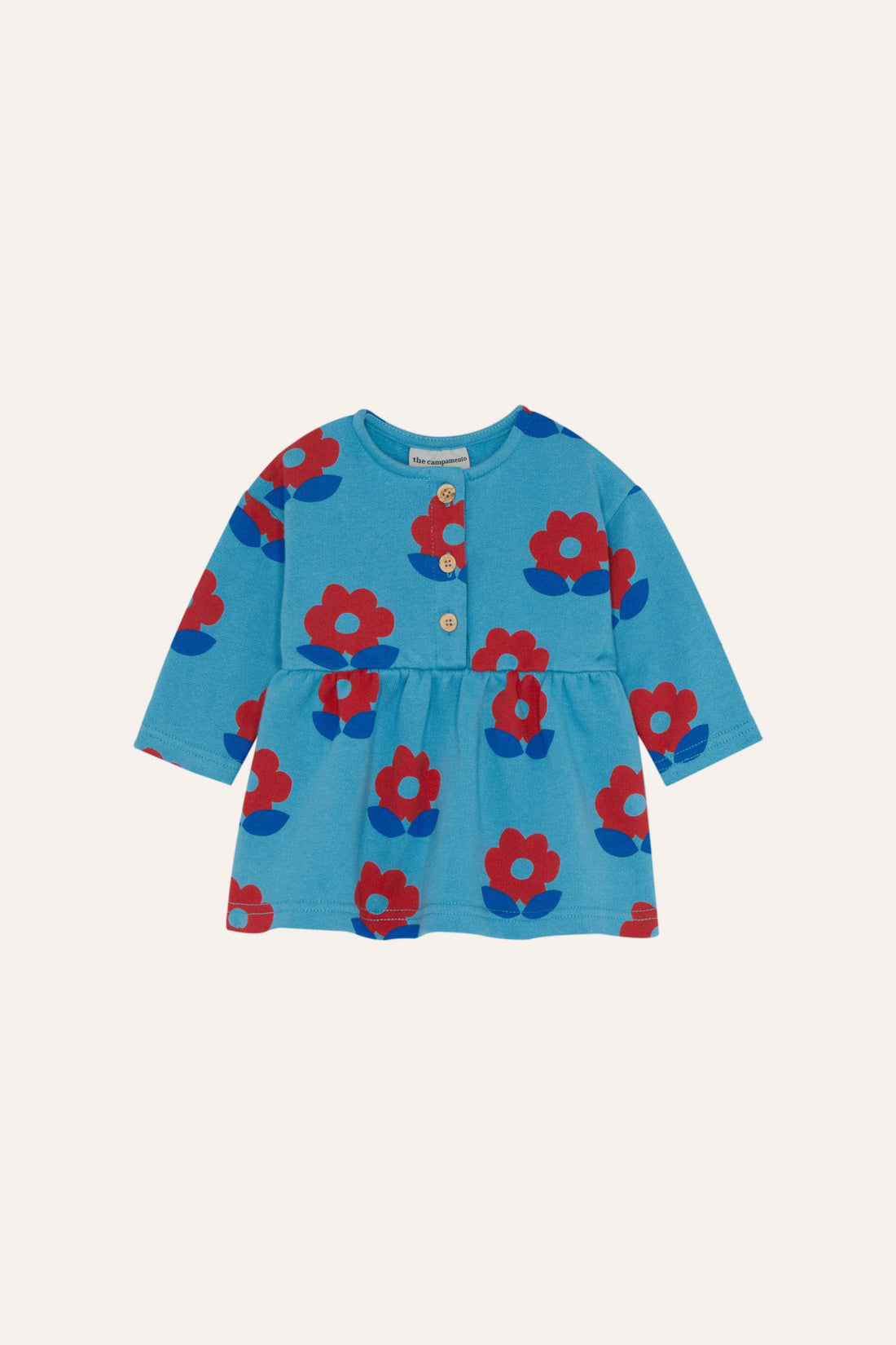 The Campamento Big Flowers Baby Dress - Blue