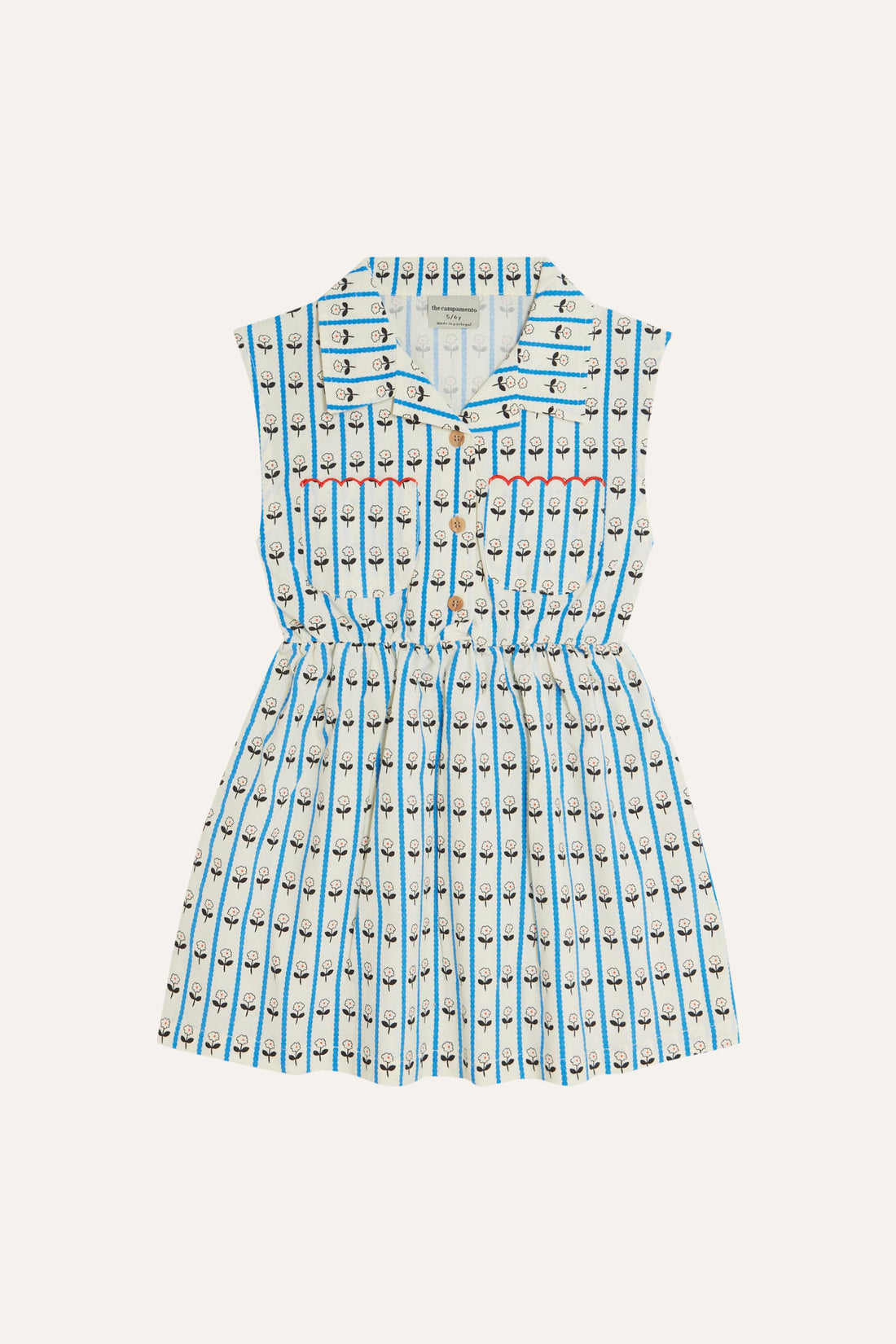 The Campamento Flowers Kids Dress - Ecru