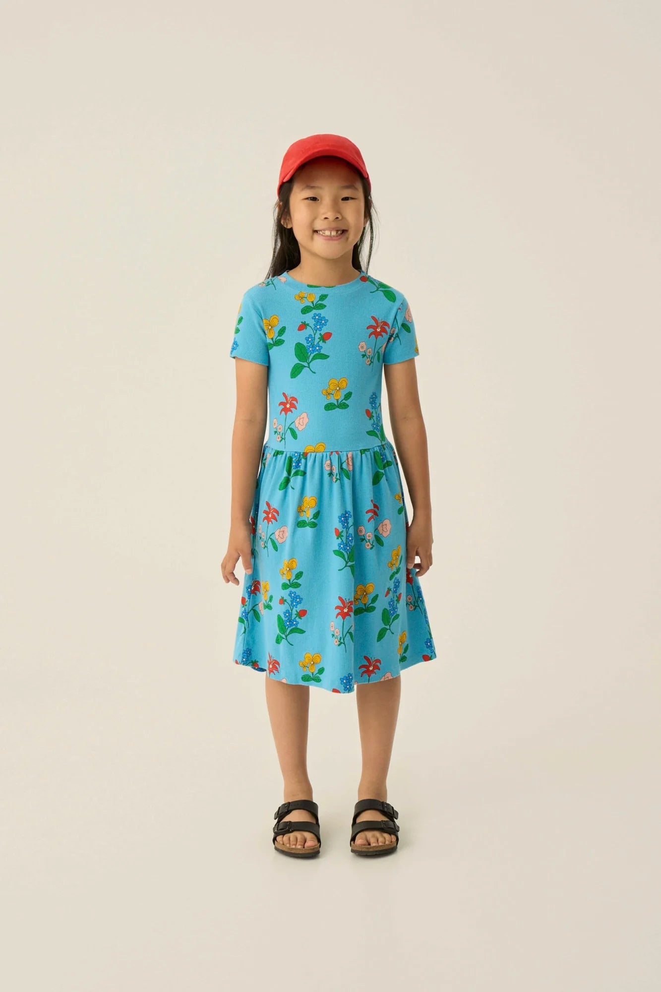The Campamento Flowers Allover Dress - Blue