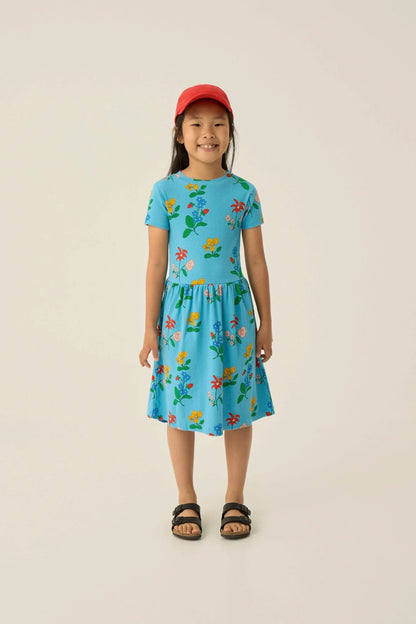 The Campamento Flowers Allover Dress - Blue
