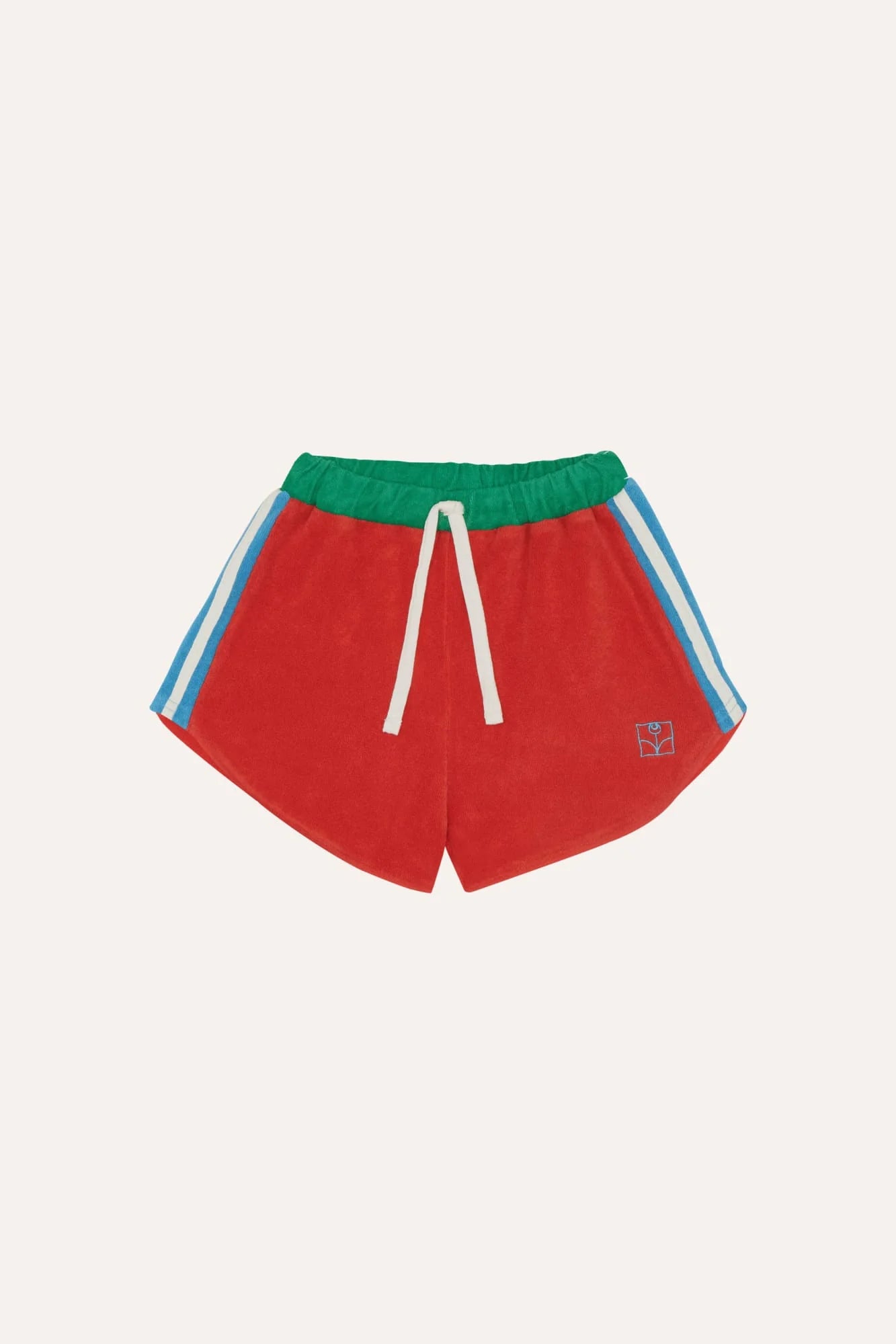The Campamento Red Color Block Shorts - Red