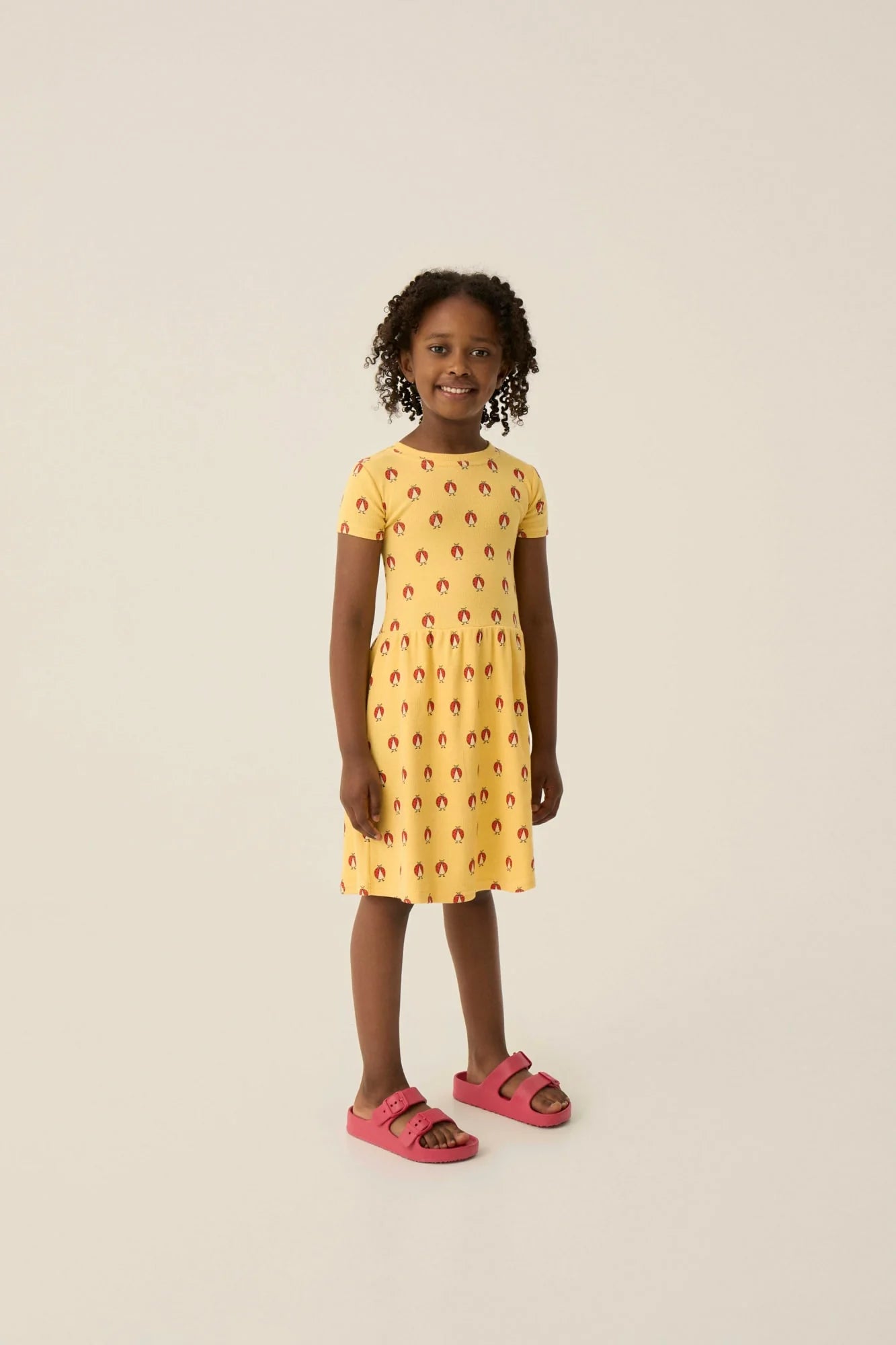 The Campamento Ladybug Allover Yellow Dress - Yellow
