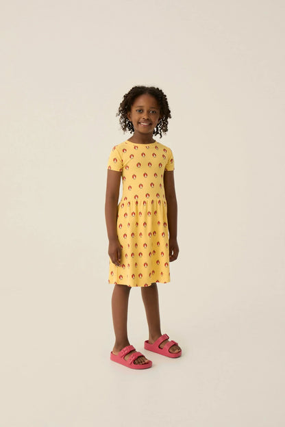 The Campamento Ladybug Allover Yellow Dress - Yellow