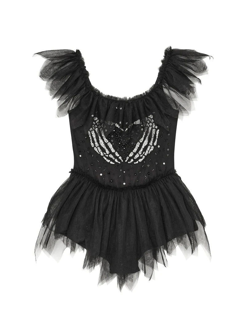 Tutu Du Monde Halloween I Heart You to The Bone Onesie - Black